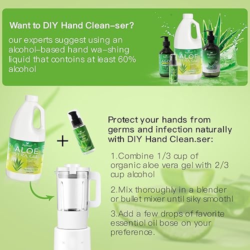 Miniatura 4 de Aloe Vera Gel, 100% Aloe Vera Extracted from Freshly Cut Pure Aloe Leaves, Pure Aloe Vera Gel for Skin Care like Deeply Soothing, Firming, After