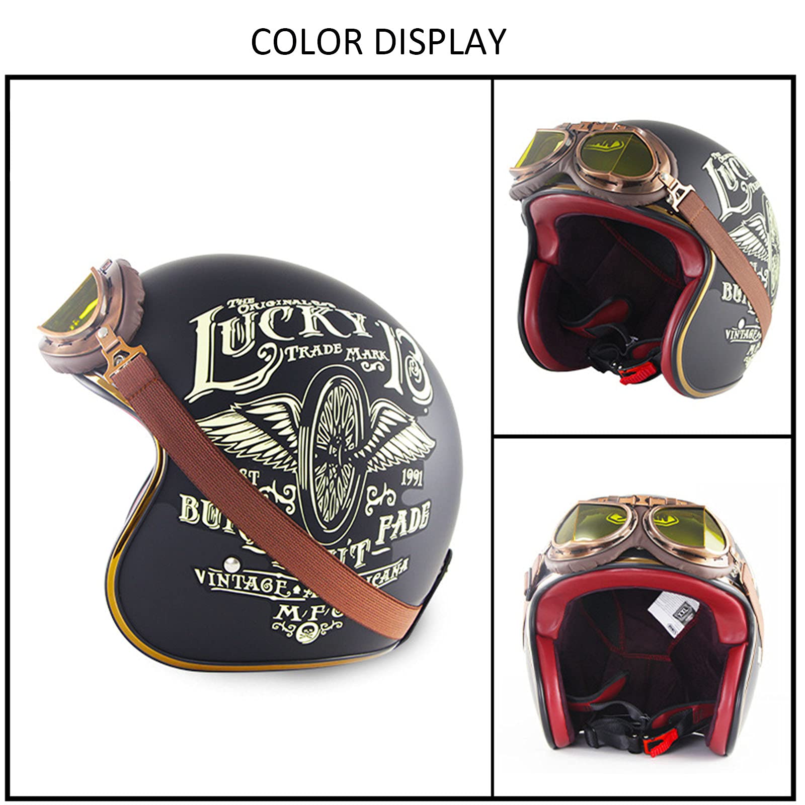 Halfhelm Retro Duitse Stijl Motorhelm Halfshell Helm Vintage Jethelm