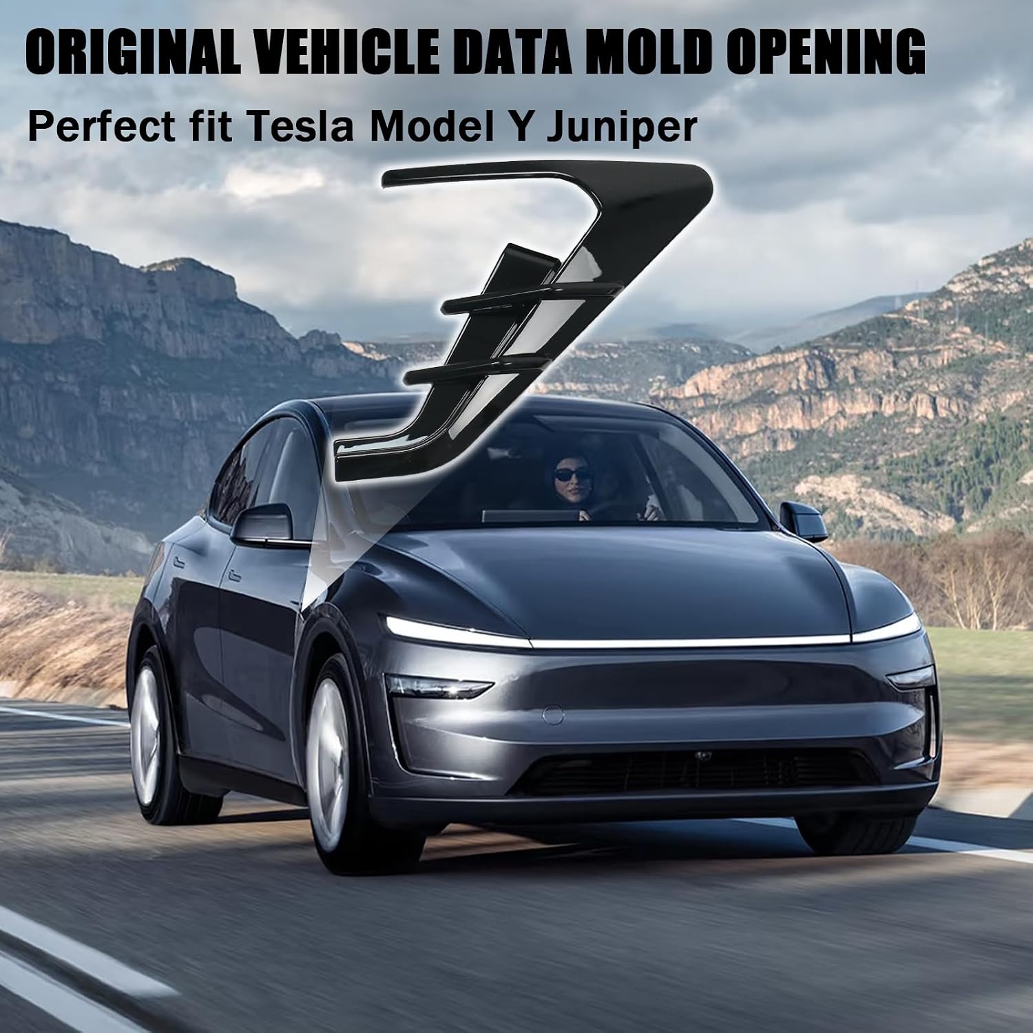 Side Camera Indicator Protection Cover for Tesla Model Y Juniper 2025-2026 Accessories - Glossy Black ABS Material - Exterior Decorative Accessory for Model Y Juniper