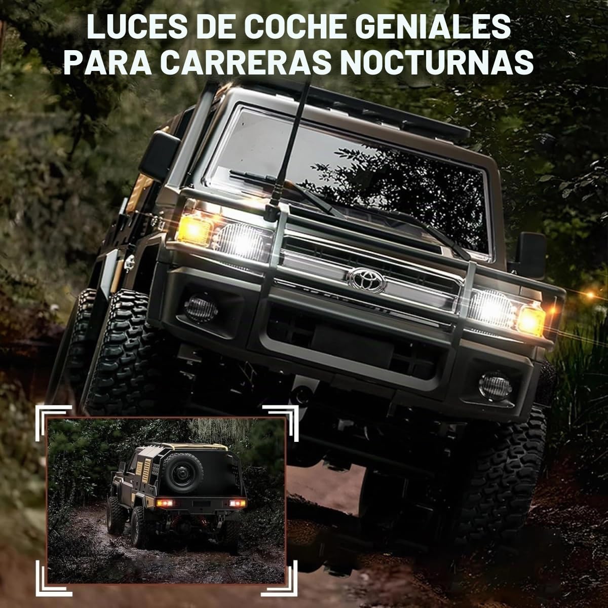 Coche teledirigido Toyota Land Cruiser Supertourer 1:12 | 4WD tracción Total | 2,4 GHz Control Remoto 100 m | batería de Ion de Litio 7,4 V 1200 mAh | iluminación LED | 60 min de Tiempo de