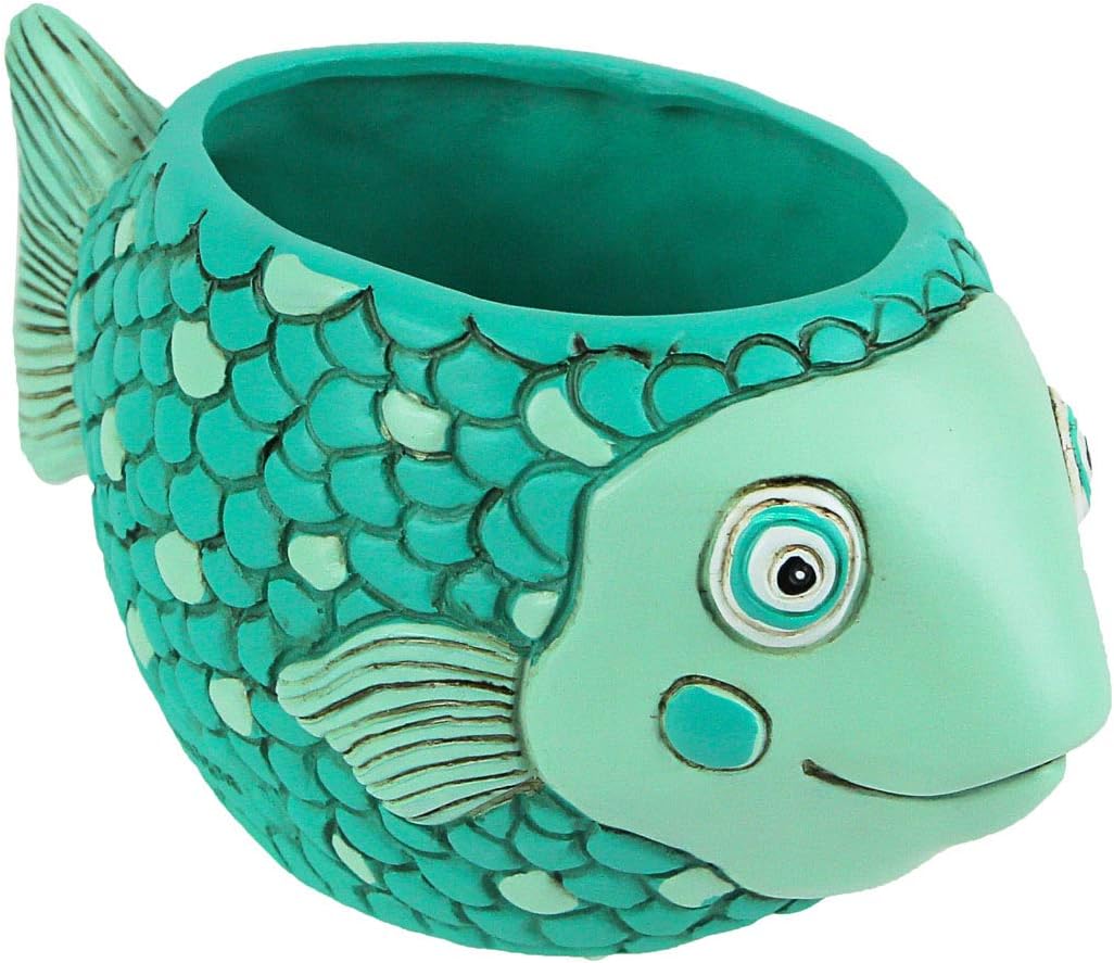 Enesco Allen Designs Baby Teal Fish Planter, 3.5 Inches
