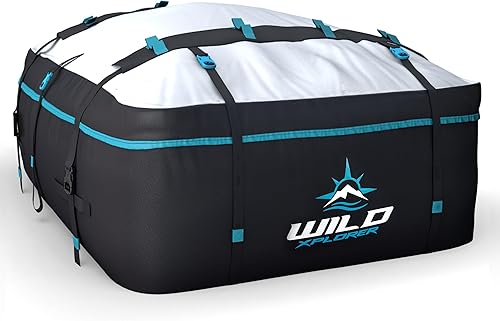 Portaequipajes para techo – 15 pies cúbicos de largo, impermeable suave cubierta para techo de coche, bolsa de carga resistente con ganchos