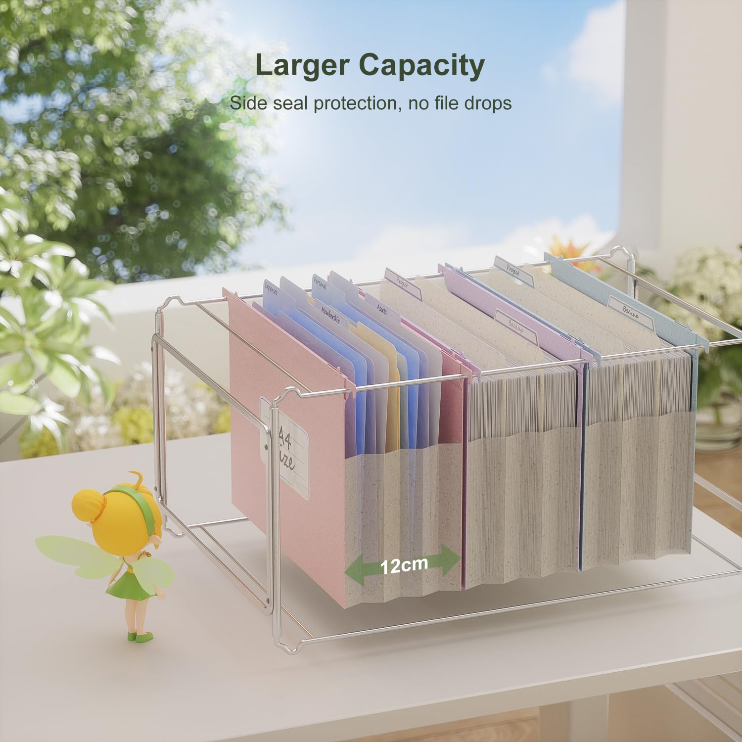 EcoStash Wiszące teczki na dokumenty ze słomką pszenną, 12 cm, organizer na dokumenty, duża pojemność, rozmiar A4, w 100% wolny od BPA, powrót do natury, zdrowy tryb życia, 6 opakowań