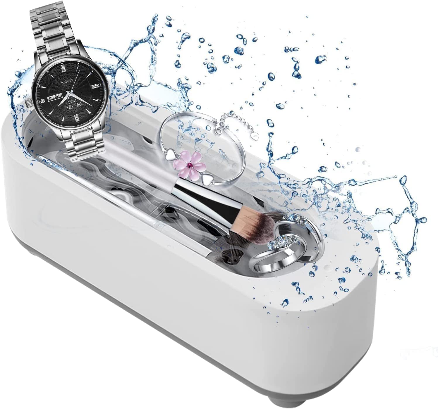 Luteti Ultrasonic Glasses Cleaner,Eyeglass Cleaner Machine,Ultrasonic Jewelry Cleaner deep Shock Washing by 42000Hz, Portable ultrasonic Cleaner for Lab, Office, School and Home