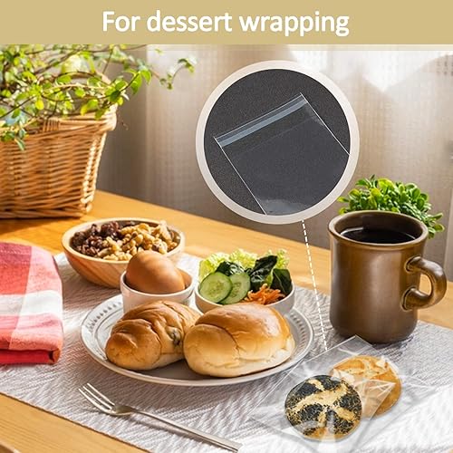 Miniatura 5 de 400 bolsas de celofán autosellantes  Envolturas individuales de galletas autoadhesivas de 4 x 6 pulgadas, bolsas de celofán selladas, bolsas de