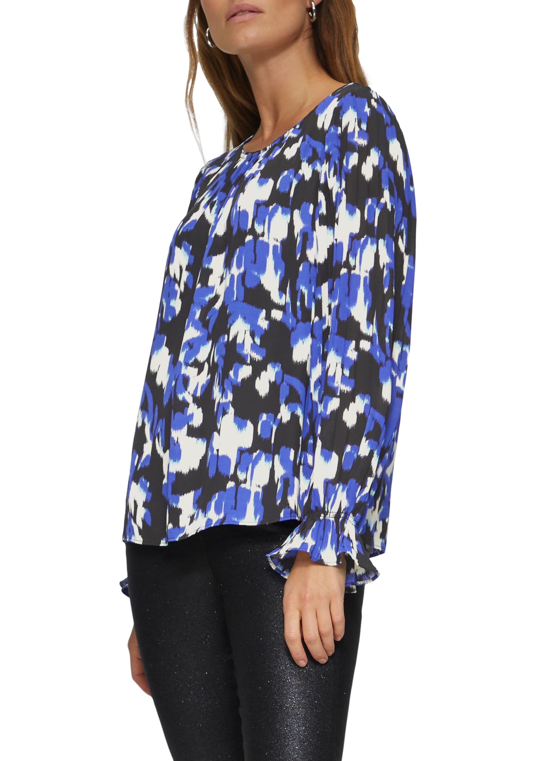 s.Oliver Viskosebluse mit Plisseeärmeln