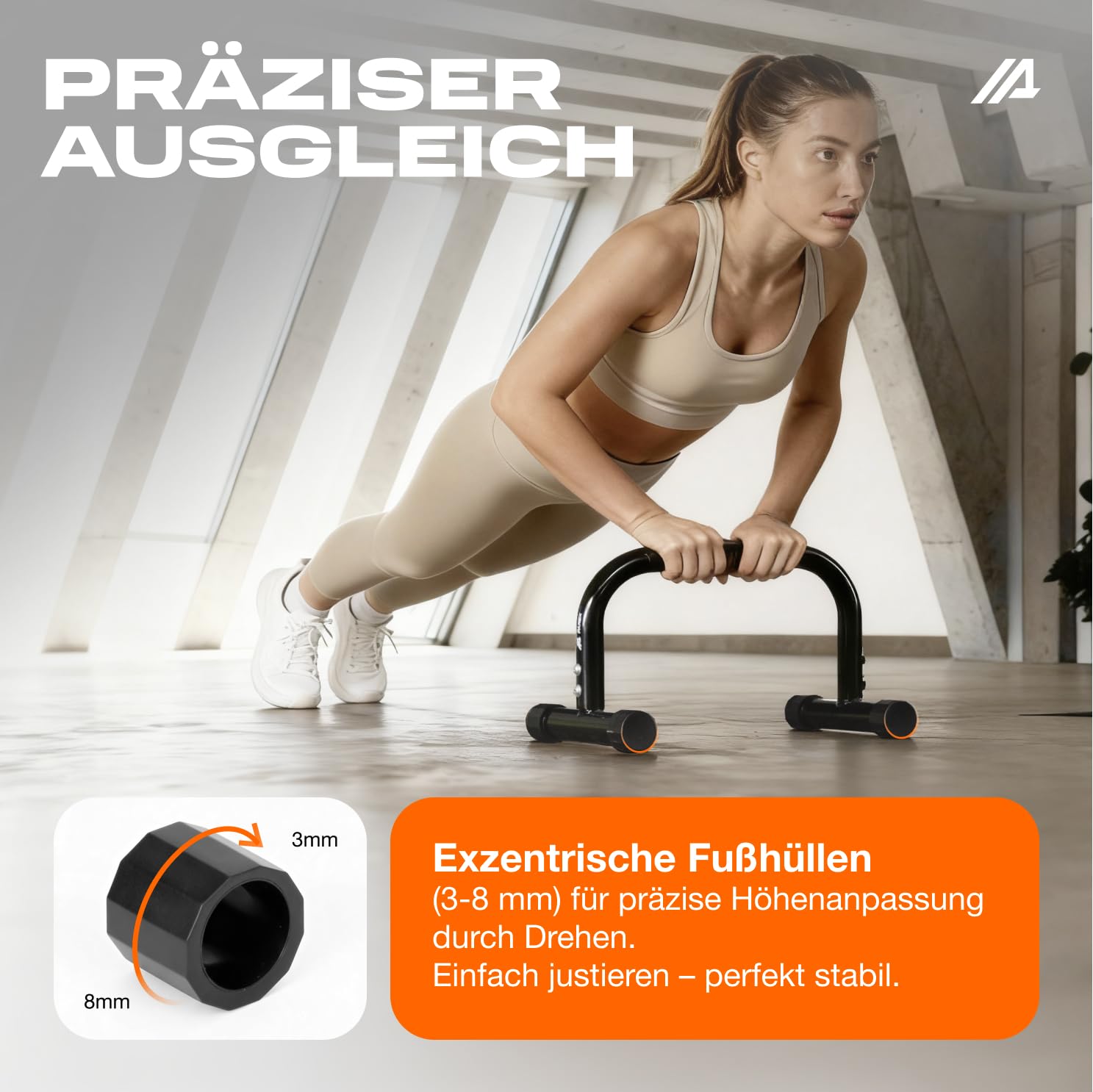 Parex Parallettes aus Stahl, gelenkschonende & rutschfeste Liegestützgriffe, Calisthenics Equipment für Indoor & Outdoor, Push-Up Bars, ideal für Handstand & Liegestütze