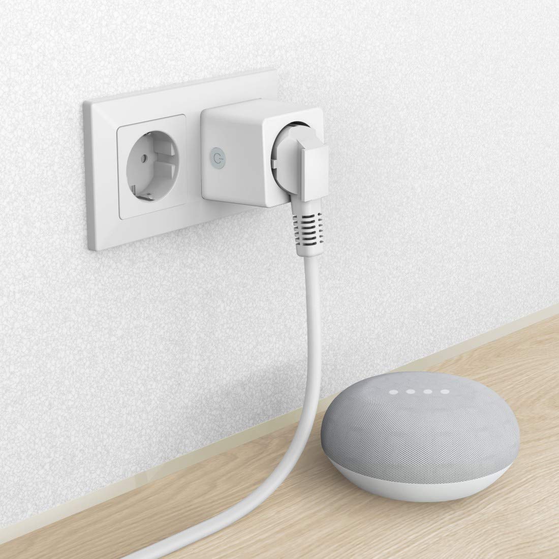 Hama gniazdo sterowane (działa z WiFi, z pomiaremzużycia energii, prąd 16A, 3680W, kompatybilne z Amazon Alexa, Google Assistant, iOS i Android) białe