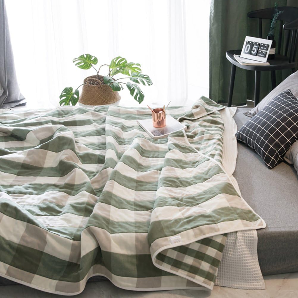 Bеѕt Cуbеr Dеаlѕ 🔥 Uozzi Bedding 6 Layers of 100% Muslin Cotton Premium Toddler Blanket Summer Quilt/Throw Blanket for Teens, Adults (Green Plaid Style, 75x88) Lіmіtеd Stосk Uozzi Bedding 6 Layers of 100% Muslin Cotton Premium Toddler Blanket Summer Quilt/Throw Blanket for Teens, Adults (Green Plaid Style, 75x88)