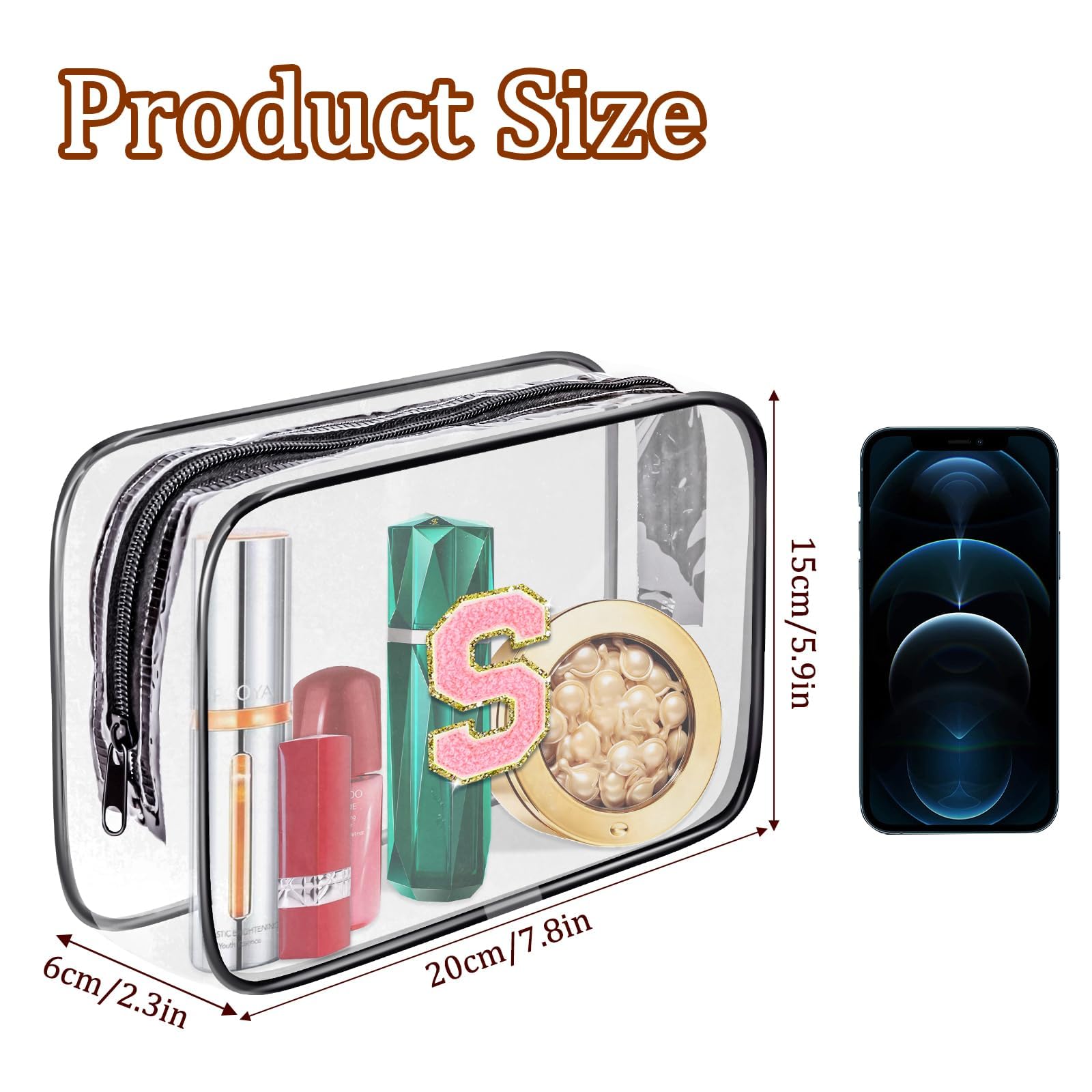 Neceser transparente, bolsa de aseo portátil de viaje, bolsa de maquillaje impermeable, organizador de almacenamiento de cosméticos para mujeres y hombres, artículos esenciales de viaje