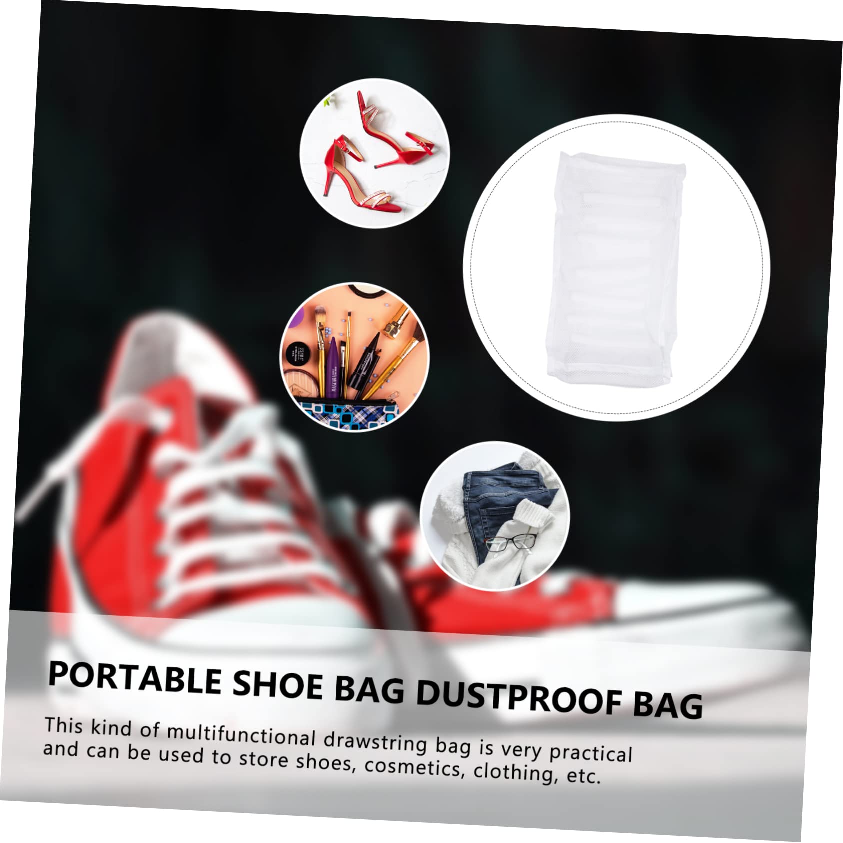 Alipis 4 Stück Schuhbeutel Trainer-Kulturbeutel Schuhtrocknerbeutel wäscheklammerbeutel Mesh-Schuhtasche Waschbeutel für Turnschuhe Waschmaschine Wäschesack Polyester-Netz Weiß