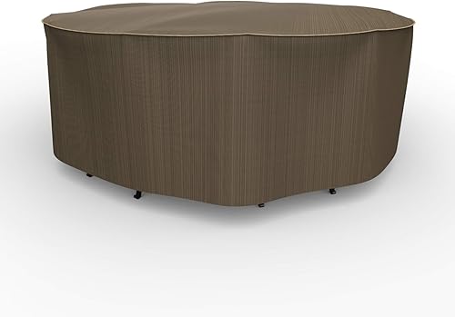 Budge StormBlock Hillside - Juego de mesa redonda y sillas de patio de primera calidad, para exteriores, impermeable, extragrande, tejido negro y