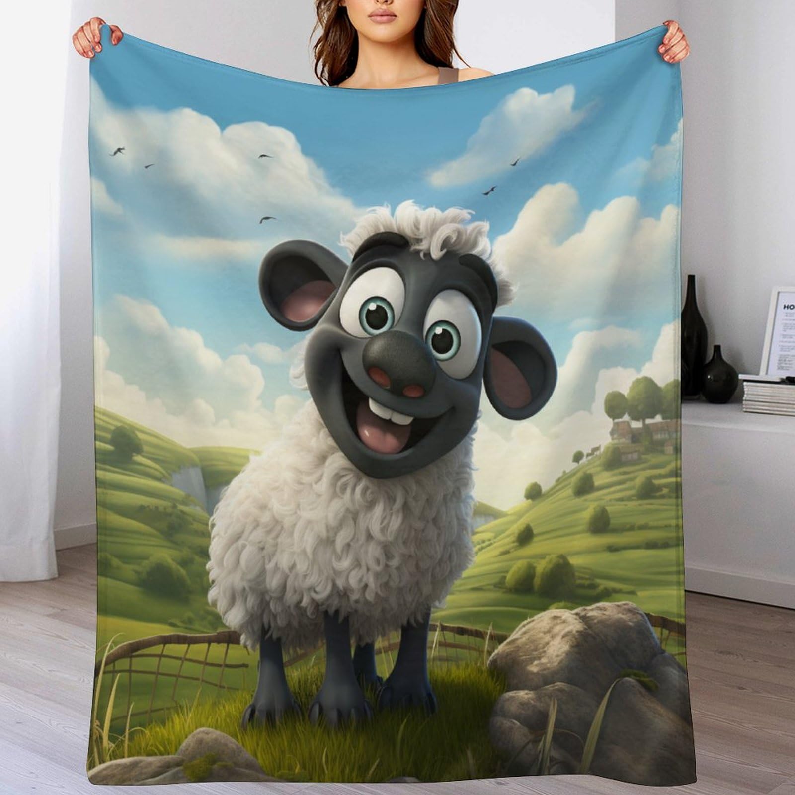 Couverture flannel douce à motif mouton, le cadeau réconfortant idéal