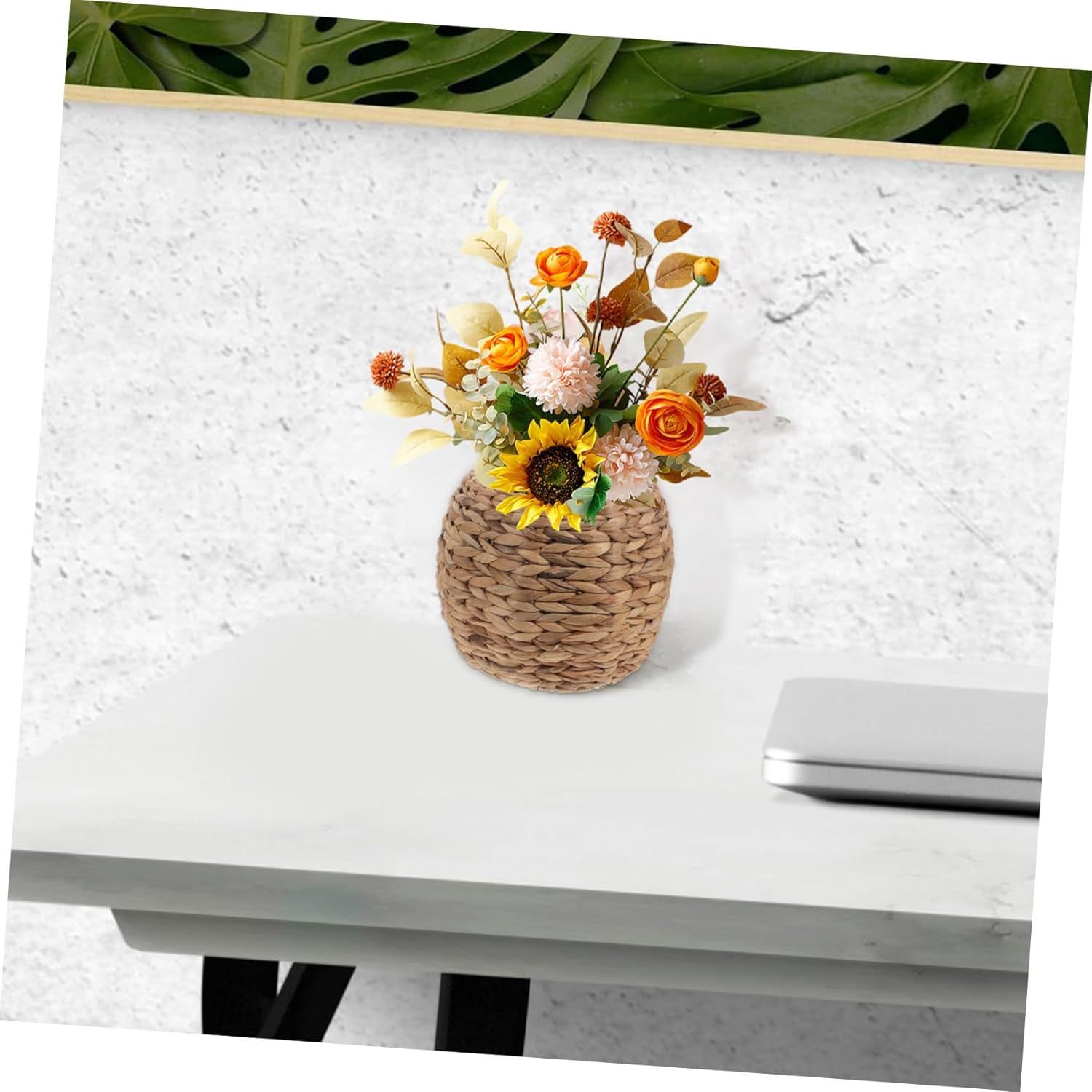 TIDTALEO Woven Storage Basket Hyacinth Basket Rustic Home Decor Modern Decor Desktop Organizer