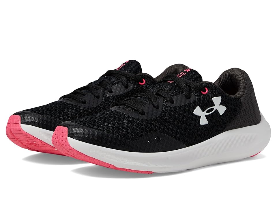 Under Armour Kids Grade School Charged Pursuit 3 (Big Kid) (Black/Jet Gray/White) Girl's Shoes INTERNATIONAL SHIPPING