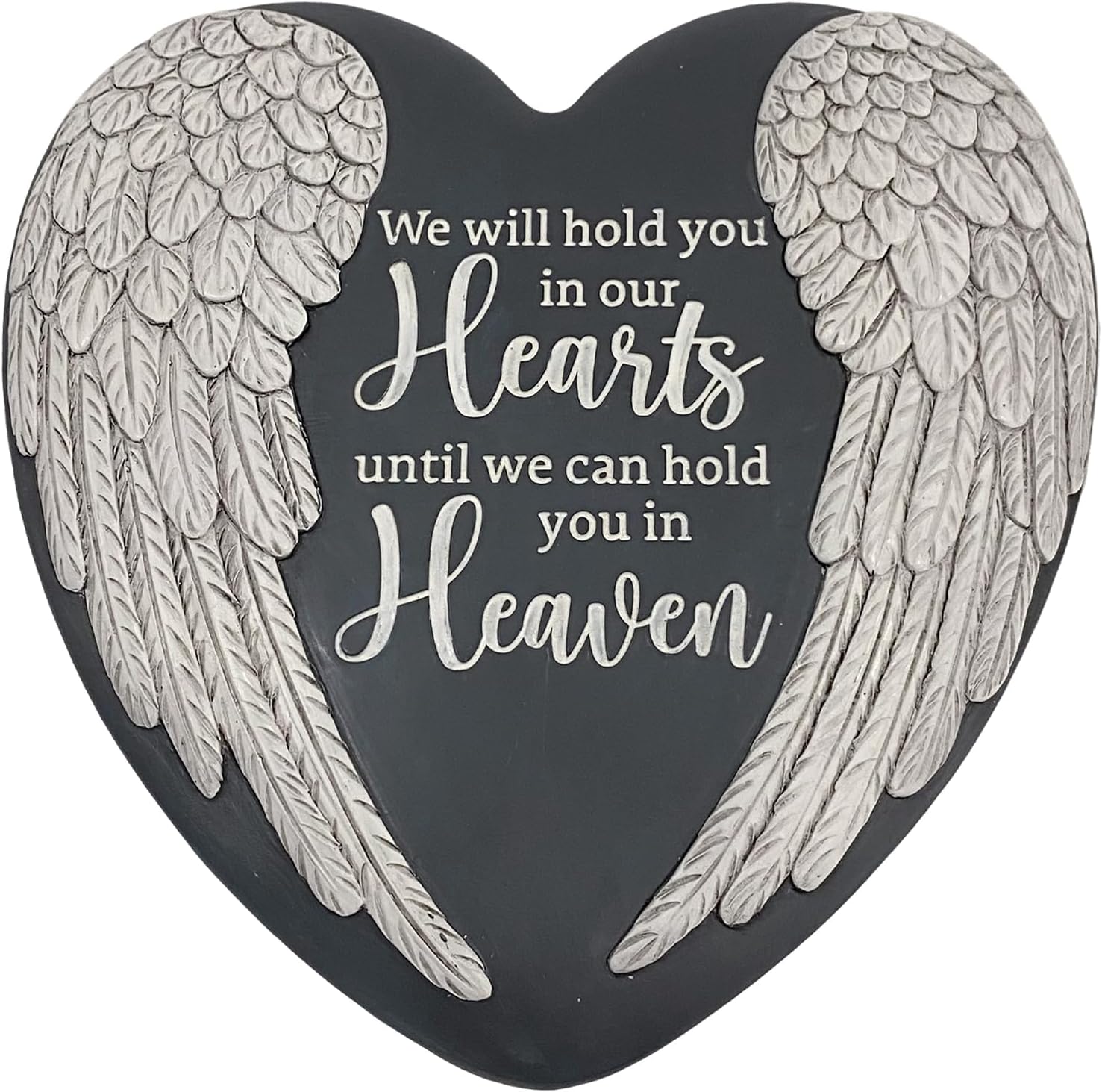 Myfihu Memorial Stone Garden, Angel Wings Heart Memorial Stepping Stone, in Memory of Loved Ones Garden Stones Gifts for Loss of Loved Ones, Father Mother Memorial Stone TNS6