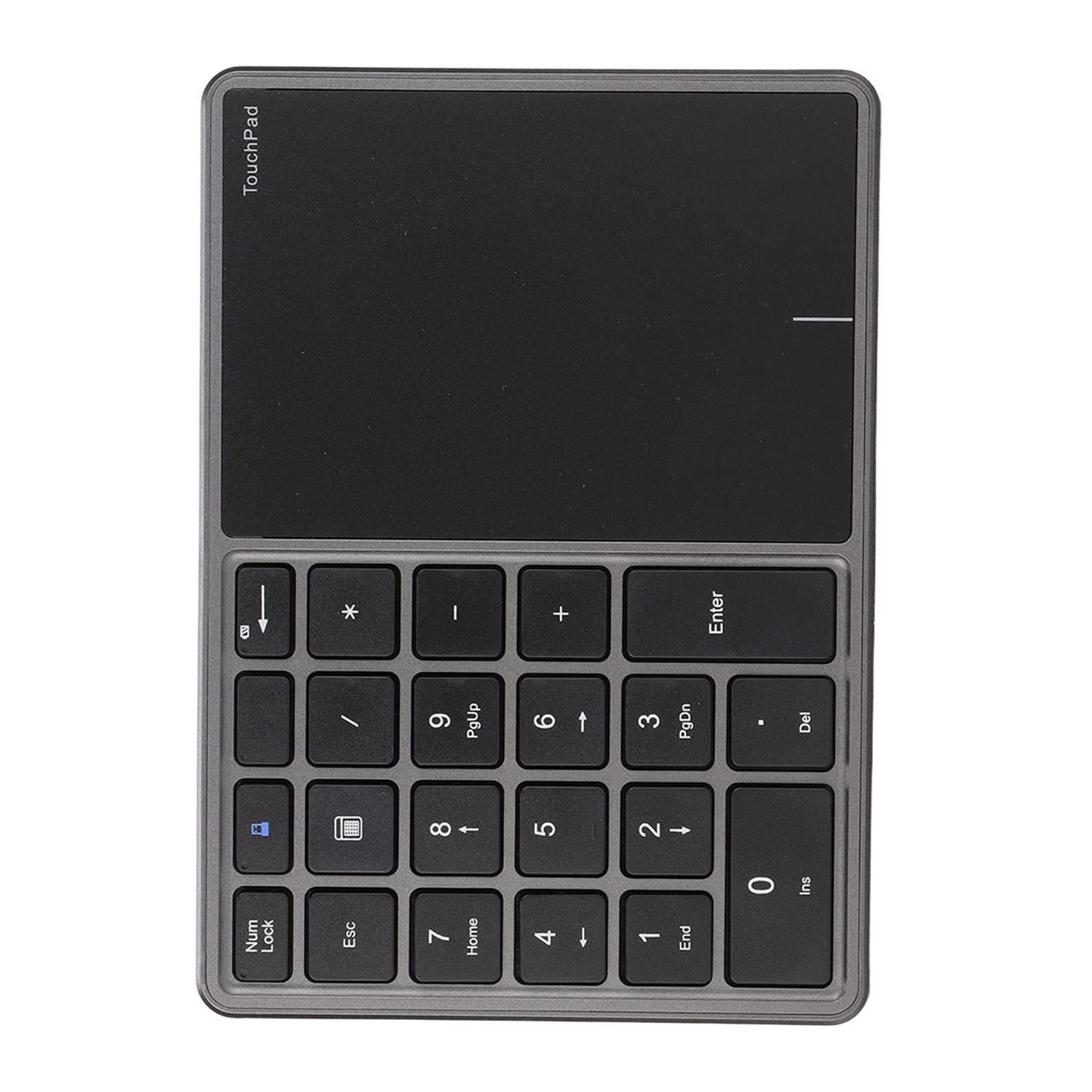 Fockety Tastierino Numerico Wireless di Tipo C con Design Touchpad 22 Tasti Materiale ABS per Utenti Laptop (GREY)