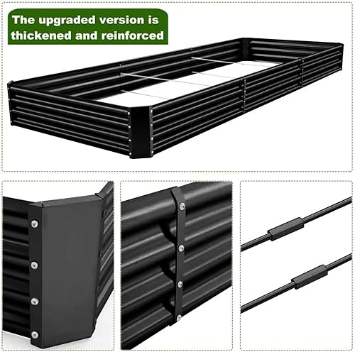 Miniatura 10 de Land Guard Kit de cama de jardín elevada galvanizada de 12 x 4 x 1 pies para verduras, macetas de metal galvanizado súper grandes para jardín al