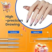 Vista 2 de Beetles - Juego de 6 pinceles de gel para arte de uñas, diseño de esmalte de gel, herramientas de pintura con pincel plano, pincel ovalado, pincel