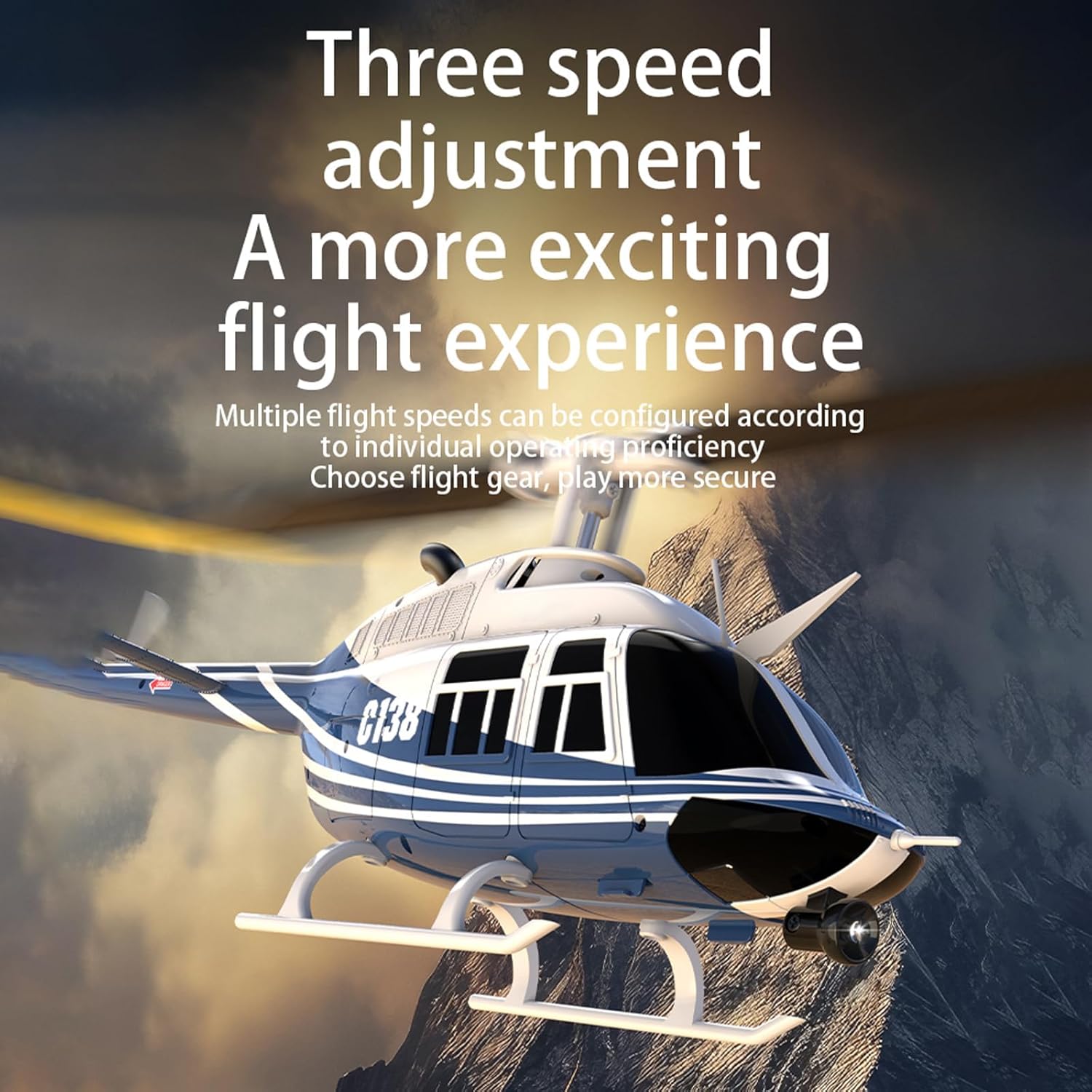 C138 RC Helicopter, 1/30 RC ERA C138 Bell 206 Helicopter 2.4G 6CH No Aileron with Altitude Hold and Optical Flow Positioning (RTF Version/Red Black White)