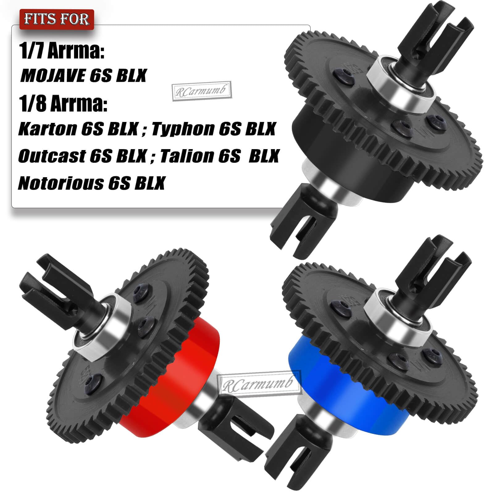 Rcarmumb Steel #45 50T Differential Upgrades Part for Arrm a 1/8 Karton Typhon Outcast Talion 6S,Matel 50T Diffrential Case Upgrades,Red