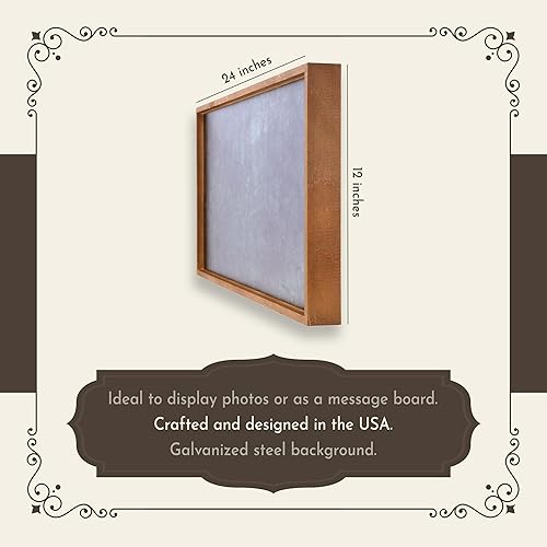 Miniatura 5 de Wall Things Co. - Tablón de anuncios magnético para pared, oficina, hogar, exhibición de fotos, mensajes y tablero de notas con imán de metal, 12 x