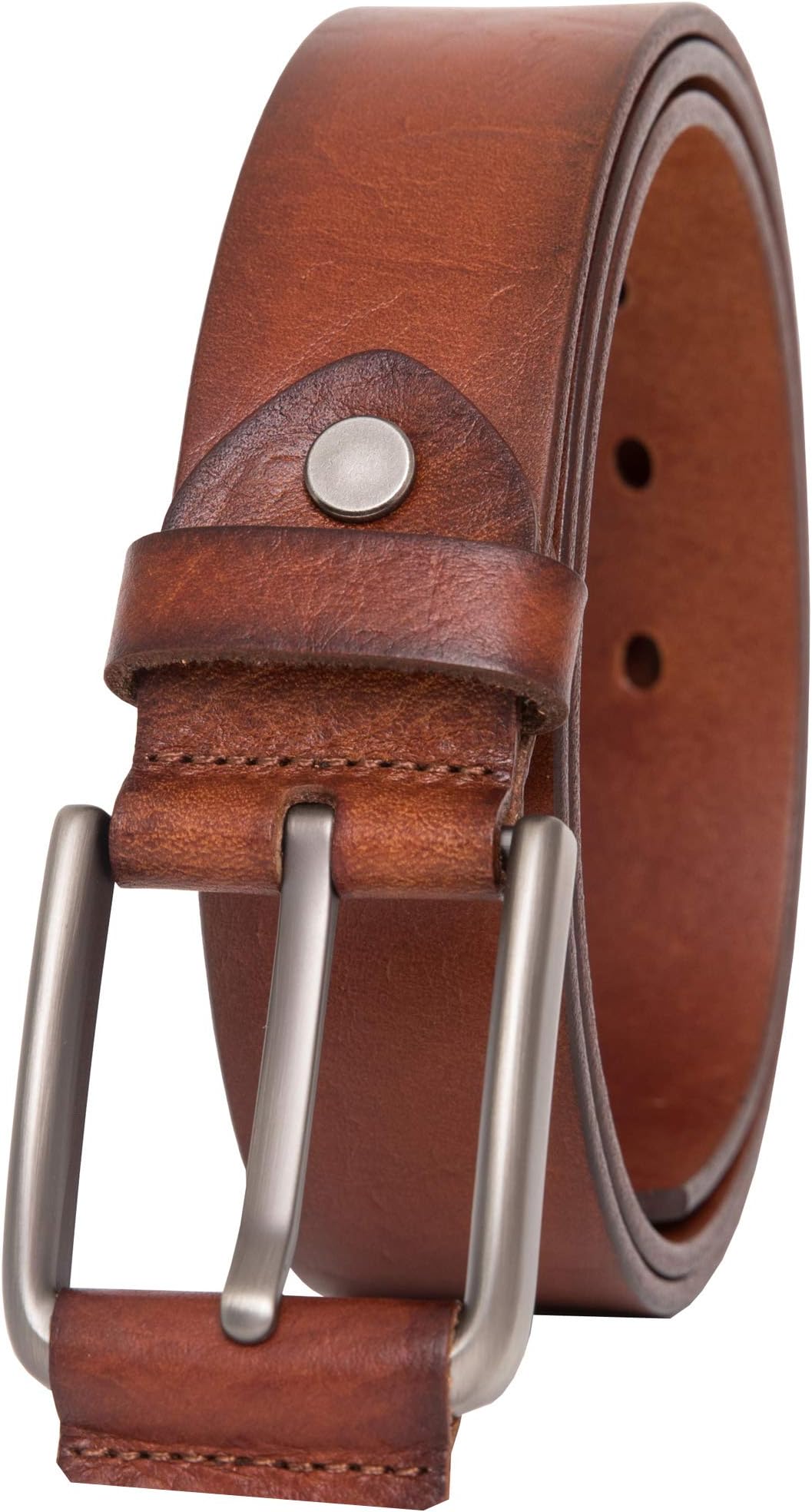 Men's Casual Genuine Leather Dress Belt With Jeans Classic Buckle