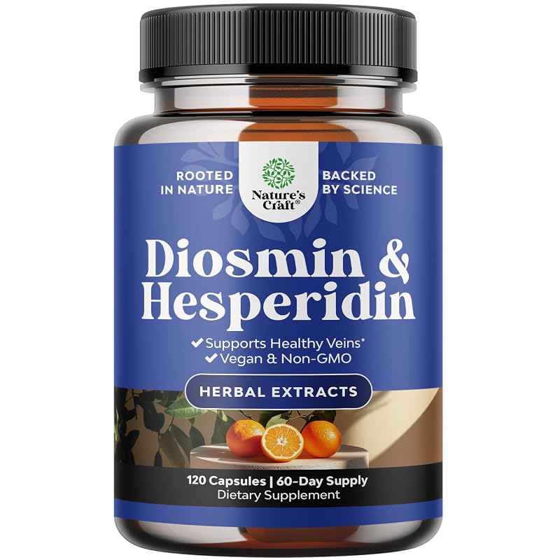 Natures Craft Complexo de Diosmina e Hesperidina 1000 mg — Diosmina 500 mg + Hesperidina 500 mg — 120 cápsulas