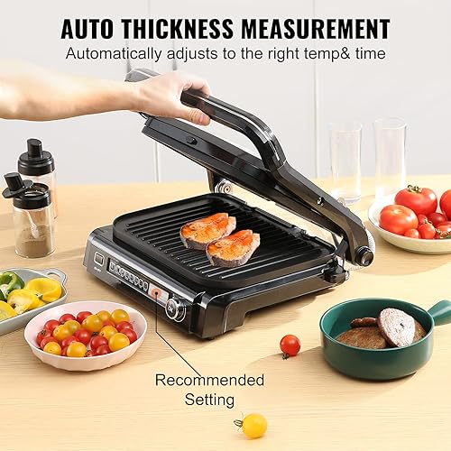 Miniatura 3 de VEVOR 7 IN 1 Commercial Electric Griddle, 14.4" 1800W Indoor Countertop Grill, Stainless Steel Restaurant Teppanyaki Grill with Non Stick Iron