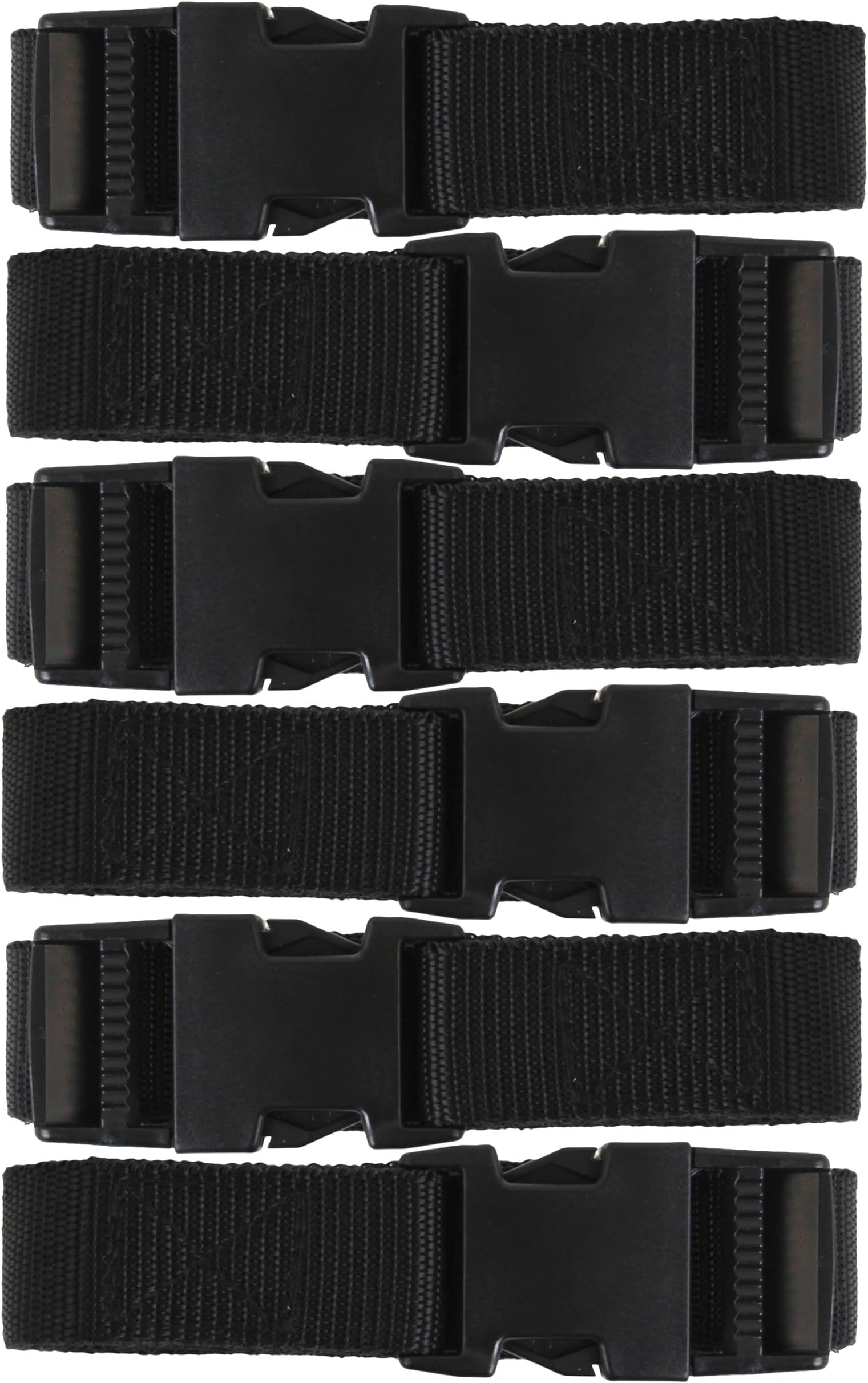 Harrier HardwareUtility Strap with Quick-Release Buckle, Black, 72-Inch, 6-Pack
