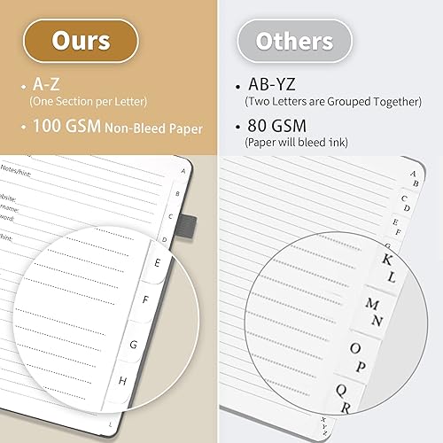 Miniatura 2 de Libro de contraseñas con pestañas alfabéticas, protector de contraseñas de tapa dura, organizador de cuadernos de contraseñas para computadora y
