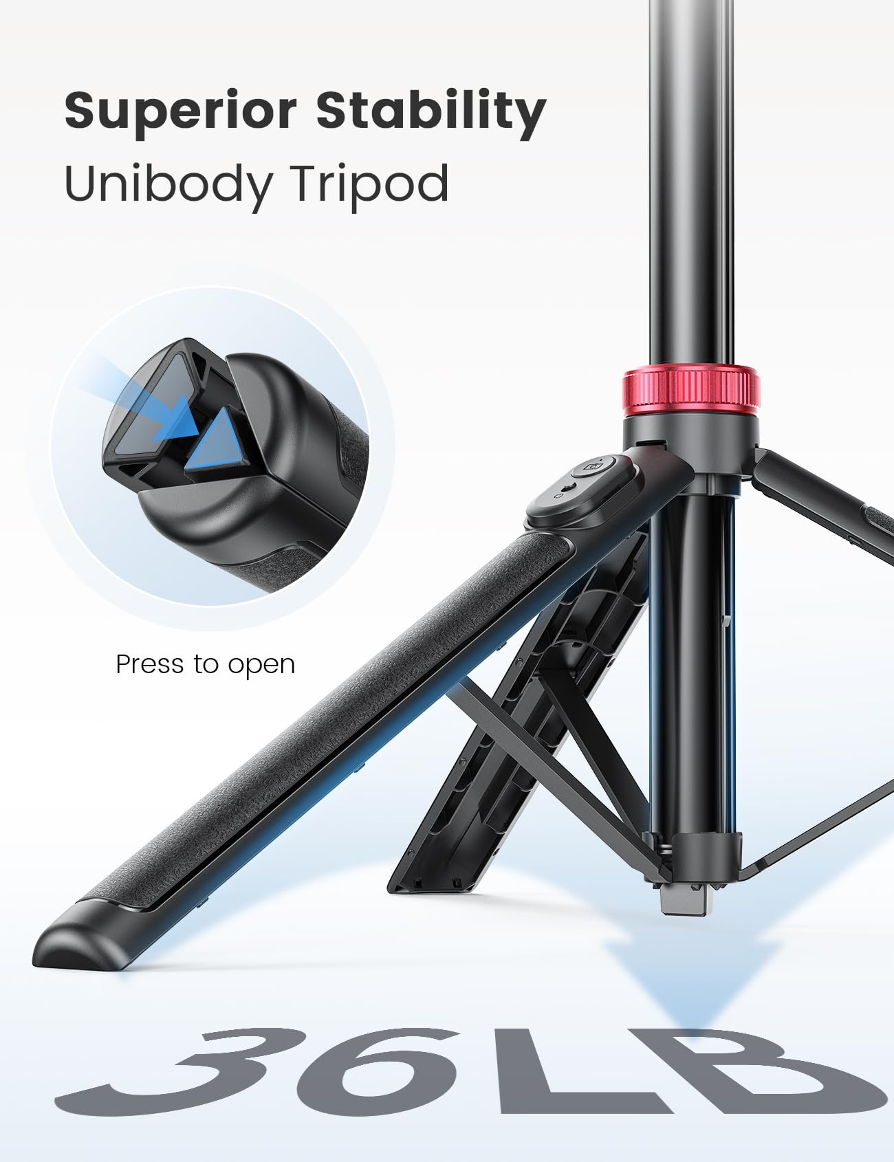 Trípode de teléfono móvil con luz LED de llenado, palo selfie trípode de 35 – 153 cm con mando a distancia Bluetooth, rotación de 360°, para iPhone Android, cámara TikTok YouTube Vlog Live Streaming