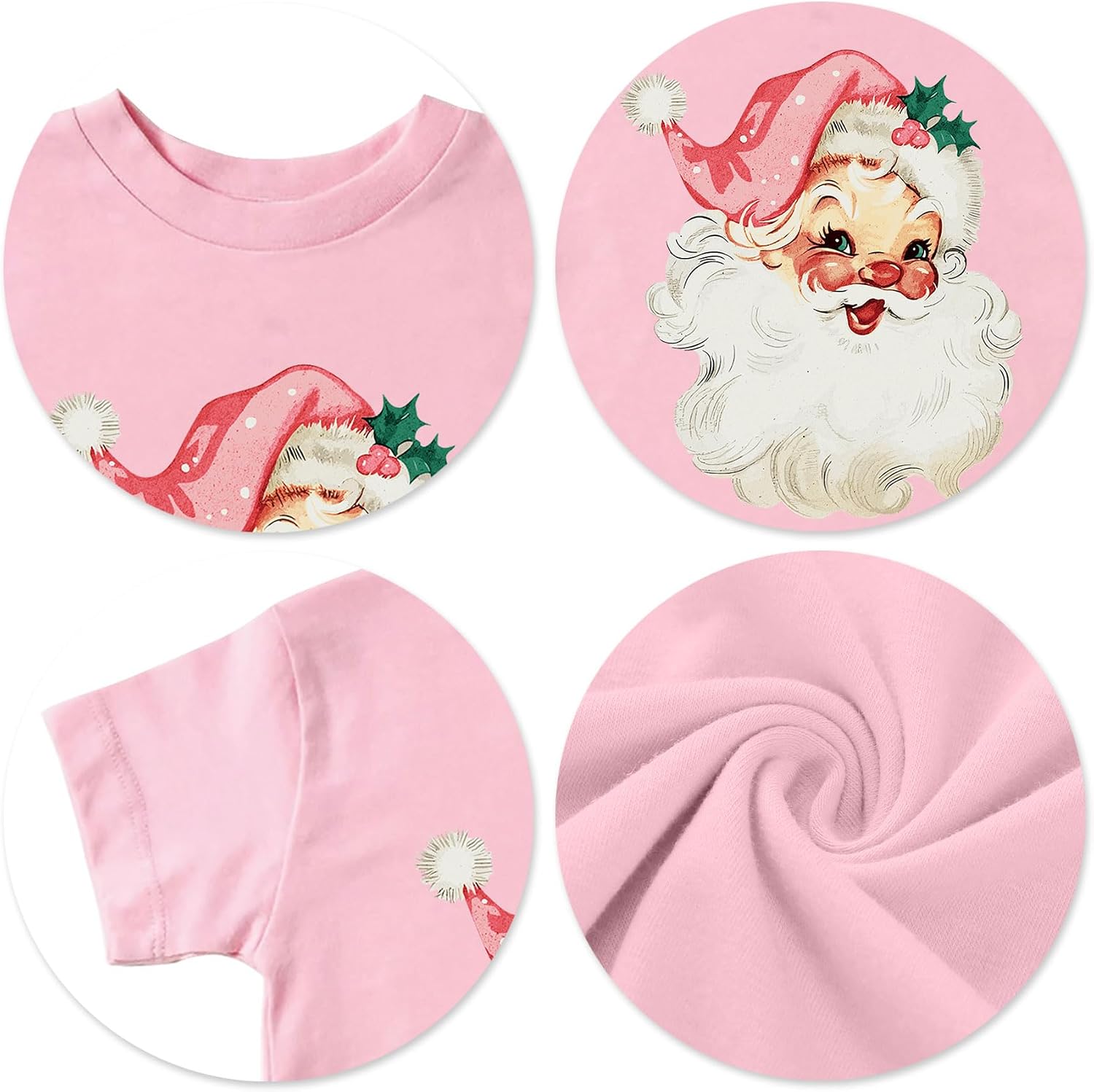 QAUN Toddler Christmas Shirt Boys Girls Santa Claus Shirts Kids Merry Christmas Tshirts Xmas Holiday Short Sleeve Tops