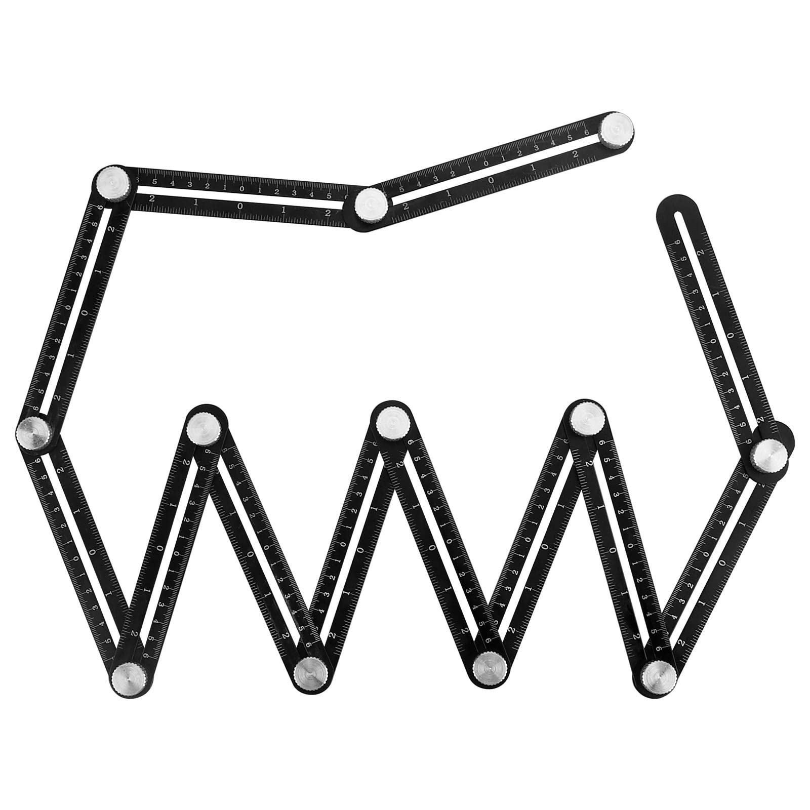 ACGrade Multi Angle Measuring Ruler with Opening Locator, 12 Folding Angle Detector Tool Tile Punch Locator, Aluminum Alloy Angle Measuring Ruler for Woodworking, Craftsmen