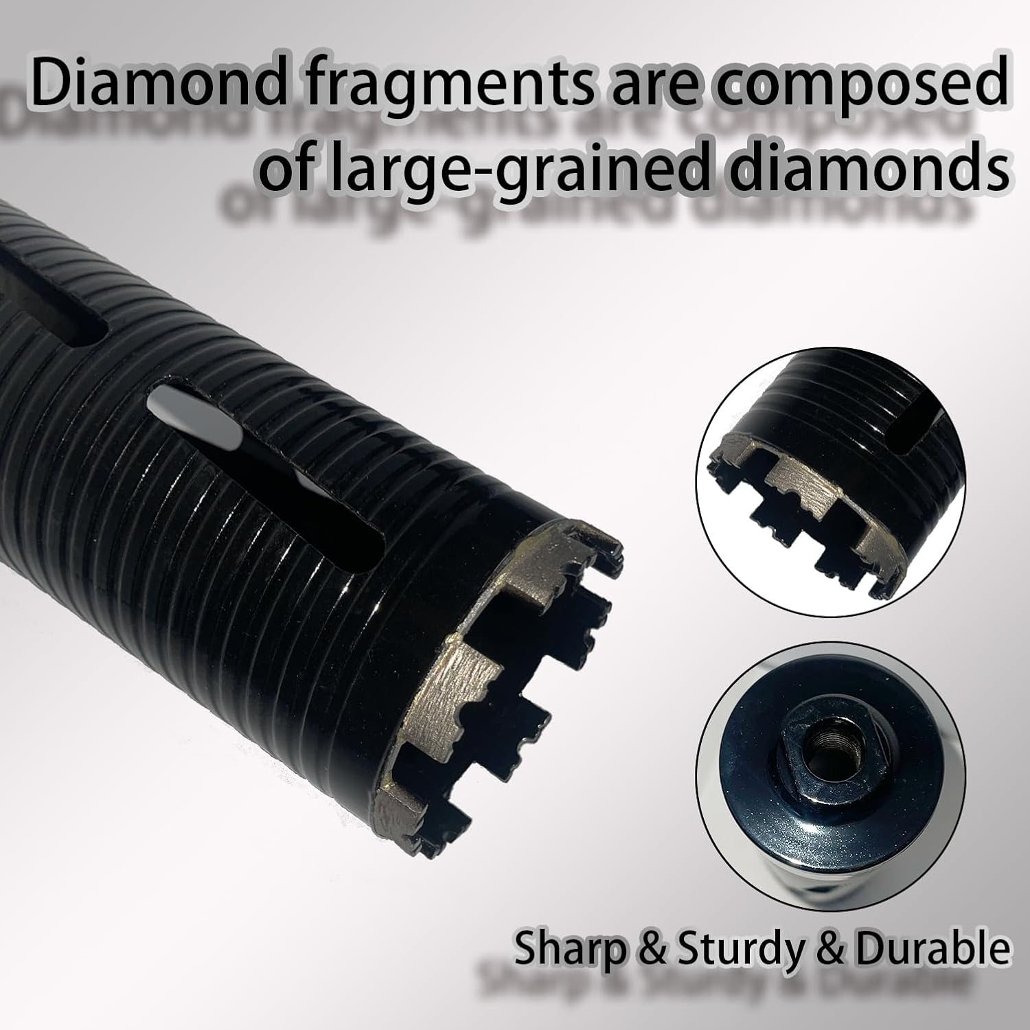 Core Drill Bits 3 inch Diameter 10in/254mm Drilling Depth Concrete Laser-Welded for Concrete with Rebar Brick Block Masonry Two 5/8-11" Thread Adapters (3 inch | 76mm)