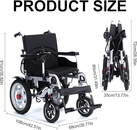 Electric Wheelchairs for Adults,Electric Wheelchair Lightweight Foldable,2x250W Motor Power Wheelchairs,All Terrain Motorized Wheelchair for Seniors,12 Long Range Electric Wheelchair-Airline Approved