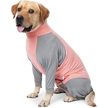 Dog Recovery Suit, Abdominal Wound After Surgery Wear, Prevent Licking Wounds, E-Collar & Cone Alternatives, Long Sleeve Postoperative Shirts Dog Bodysuit Prevent Shedding3XL, Pink