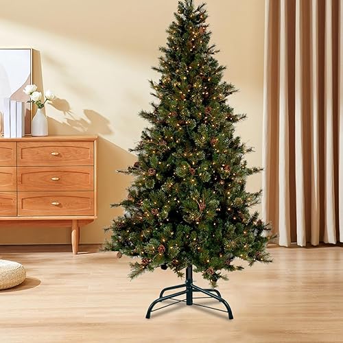 Vista 8 de Happyyami Soporte de Árbol de Navidad Artificial de 35cm, Soporte Plegable para Decoraciones
