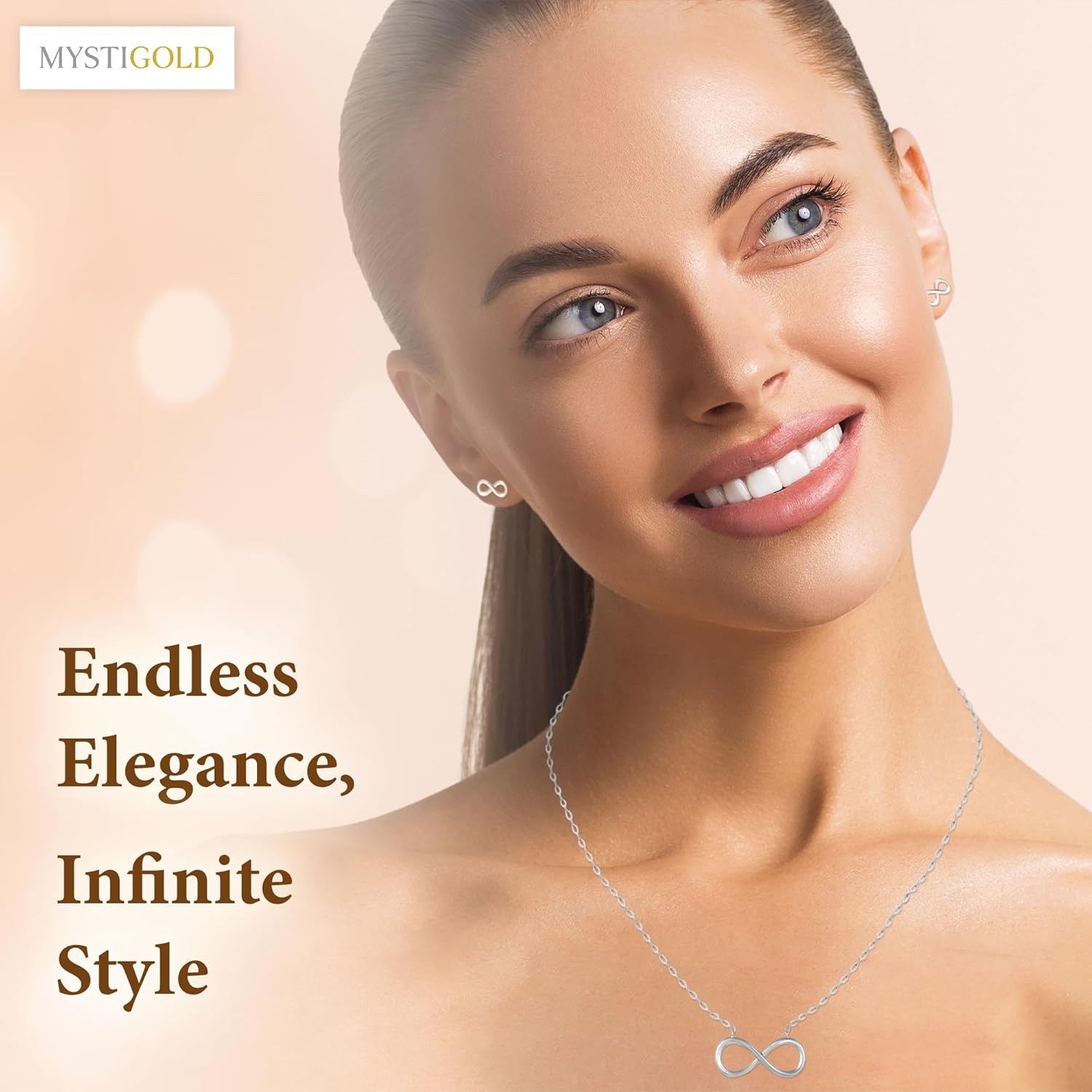 Infinity Necklace for women in 18K Gold Plated or 925 Sterling Silver Plated Rhodium I Trendy Figure Eight Infinity Heart necklace for teen girl I Love Friendship Jewelry I Statement Layered Necklaces I The Summer I Turned Pretty Infinity Necklace