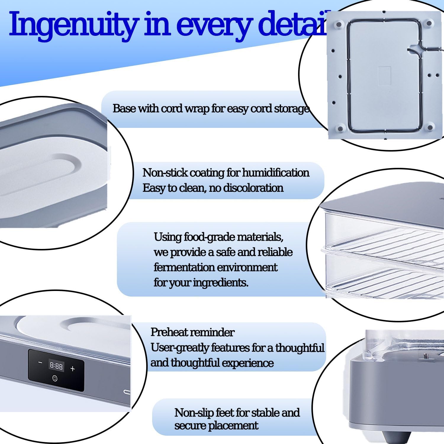 Fermentation Box,Electric Bread Dough proofer,with Adjustable Temperature, Timing and Humidity Control for Even Fermentation - Perfect Programmable Fermentation Chamber for Home Use