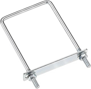 sourcing map 2 Stück M8 Vierkant U-Bolzen Quadratische Bügelbolzen Bügelschrauben 90x180mm mit Mutternrahmen und Befestigungselementen, Kohlenstoffstahl