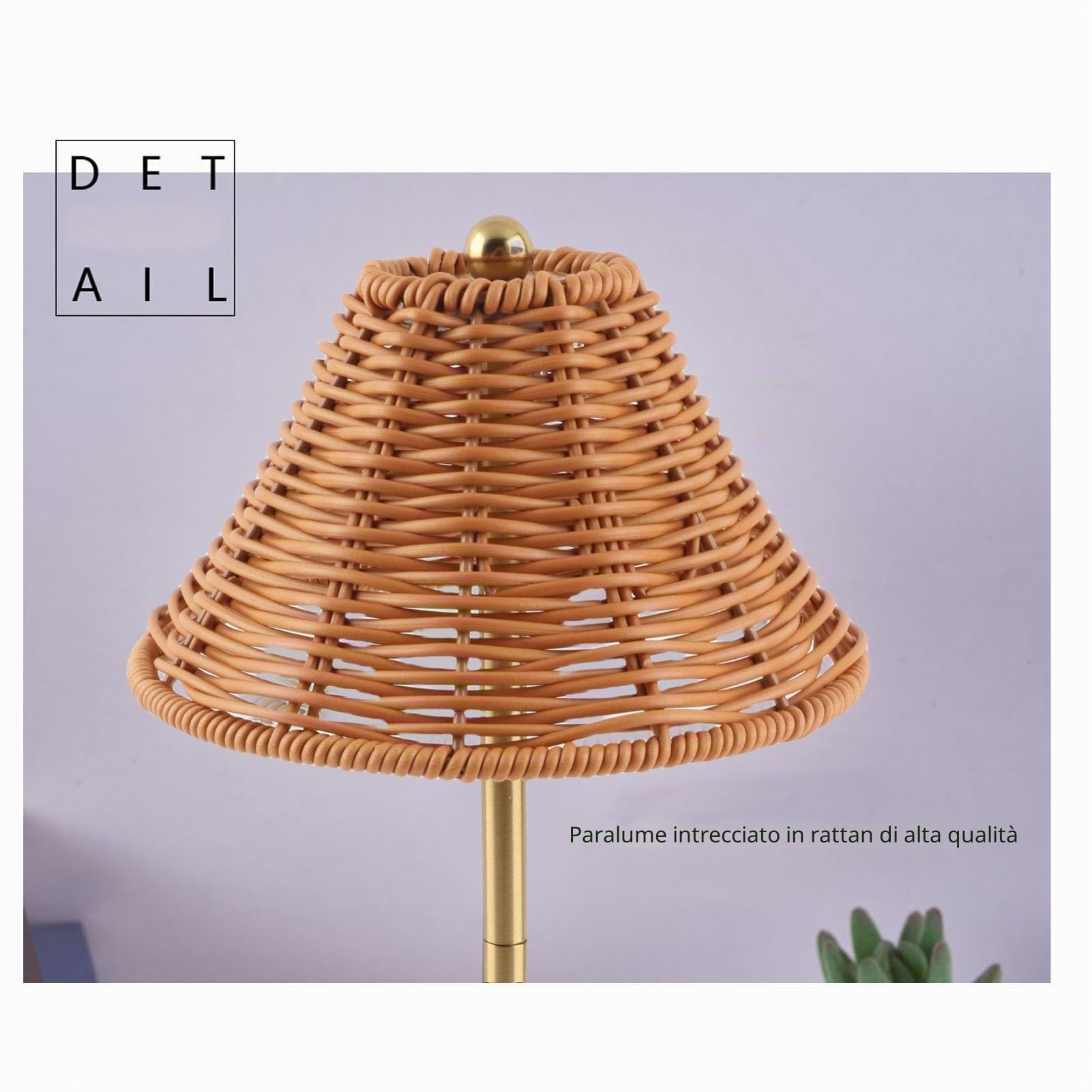 Lampada da Tavolo Rattan Boho Ricaricabile LED Dimmerabile 3 Temperature, Luce Notturna Portatile Cordless con Batteria 1800mAh, Illuminazione Decorativa per Camera da Letto Soggio