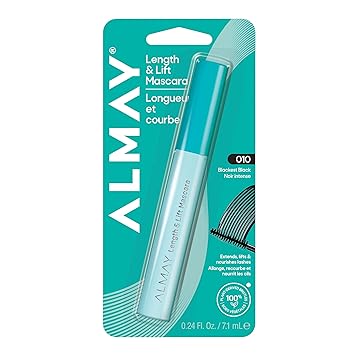 Almay Length & Lift Mascara, Nourishing + Lengthening Eye Makeup, Hypoallergenic, 10 Blackest Black