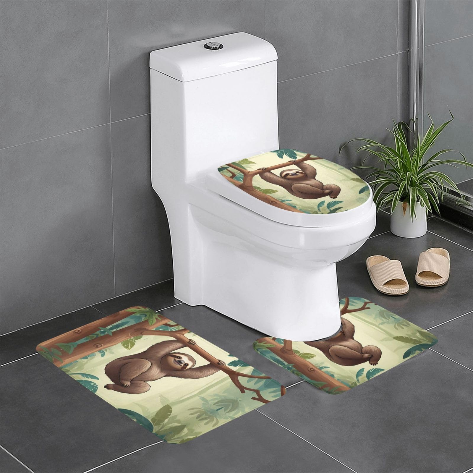 Tapis de salle de bain antidérapants pour éviter les glissades sur carrelage de toilettes