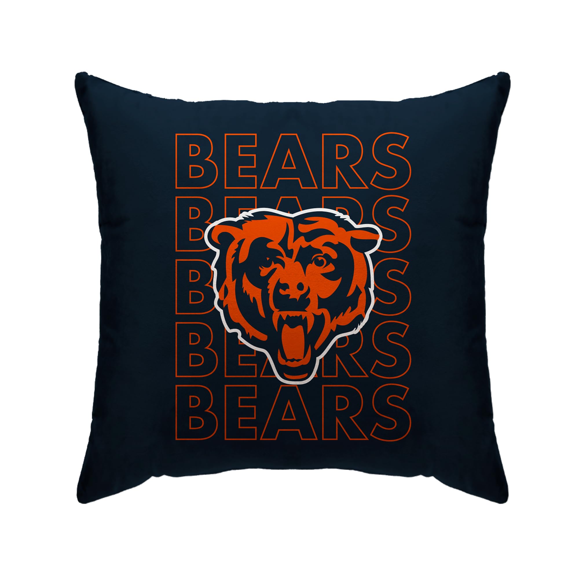Pegasus Home Fashions Chicago Bears 18'' x 18'' Echo Wordmark Poly Span D-cor Pillow