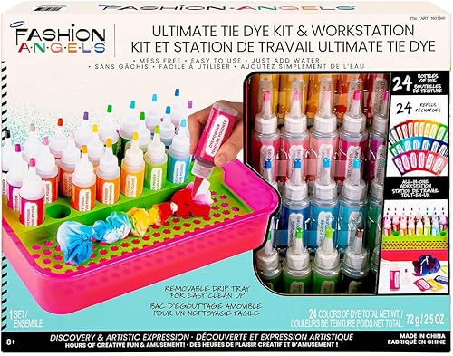 Miniatura 1 de Fashion Angels Kit de teñido anudado y estación de trabajo definitivo para mayores de 8 años, sin ensuciar, fácil de usar y fácil de limpiar, 1 kit