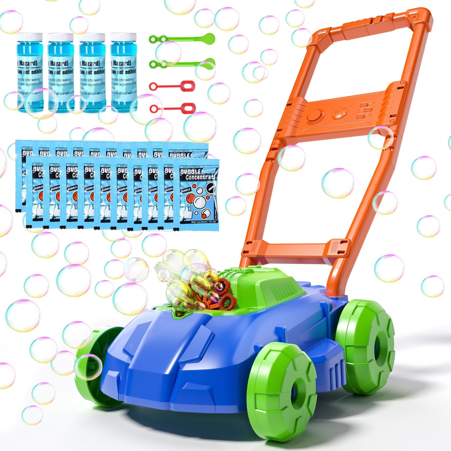 BLmukce Blasenrasenmäher für Kleinkinder 1-3 Jahre, Leckdichte Blasenmaschine für Kinder im Innen- und Außenspiel, Geschenk für 1 2 3 Jahre altes Mädchen Geburtstagsgeschenke