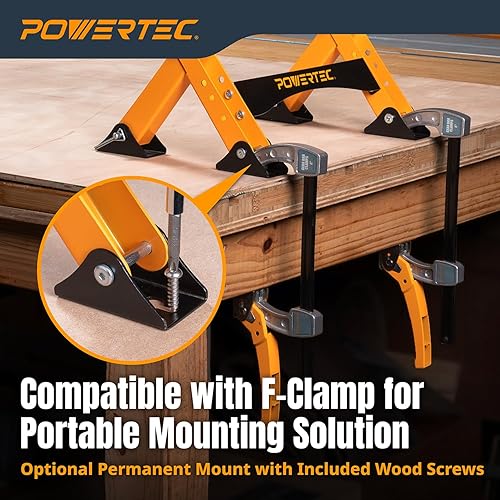 Vista 6 de POWERTEC Soporte de mesa plegable para enrutador – Base de estación de trabajo de altura ajustable para mesas de enrutador de 11-1/2 x 15-1/2