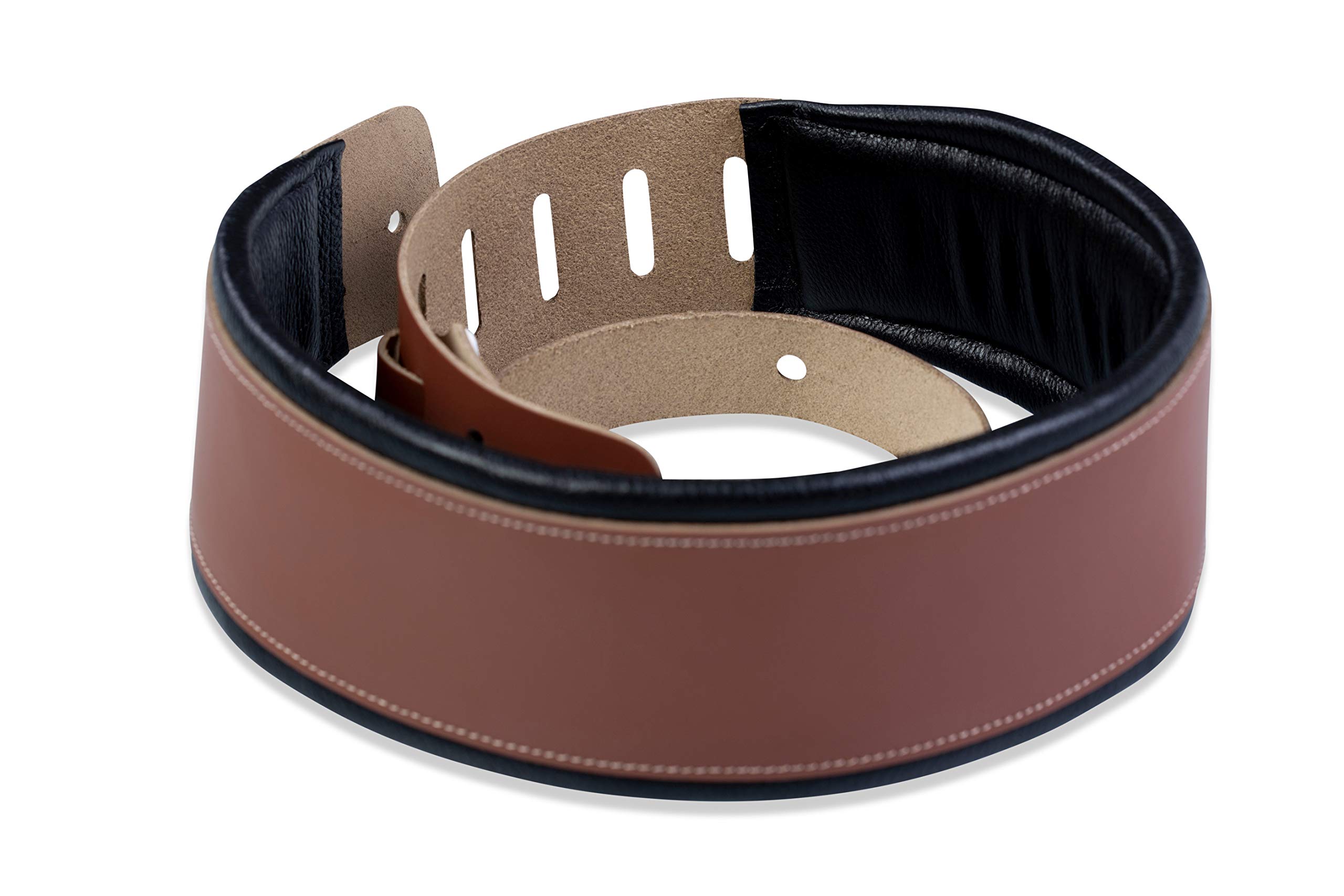 Levy's DM1PD‐BLK 3-inch Leather Guitar Straps