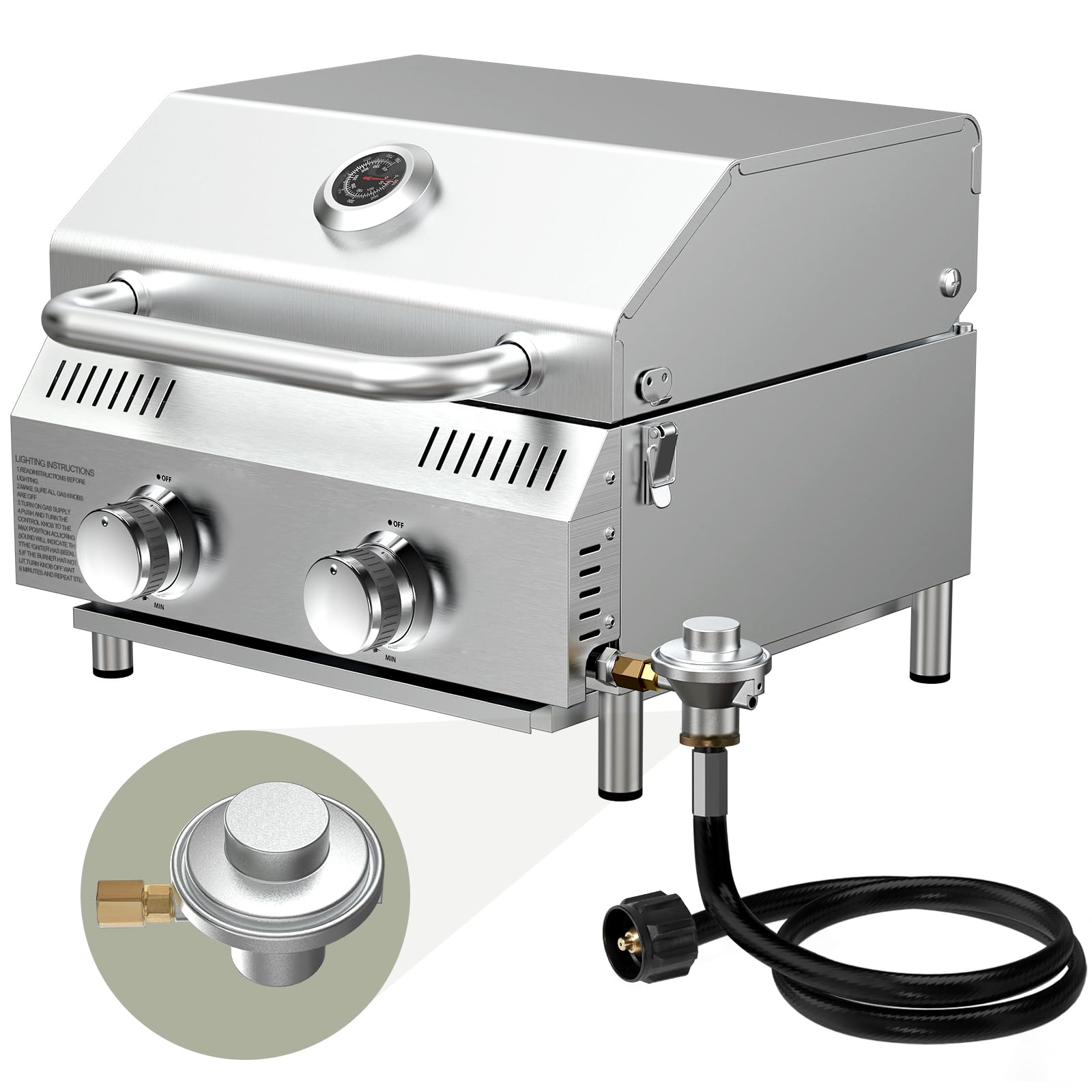 Bestfire 2-Burner Tabletop Propane Gas Grill